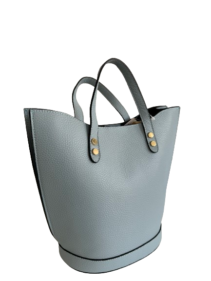 Borsa in vera pelle azzurra 5