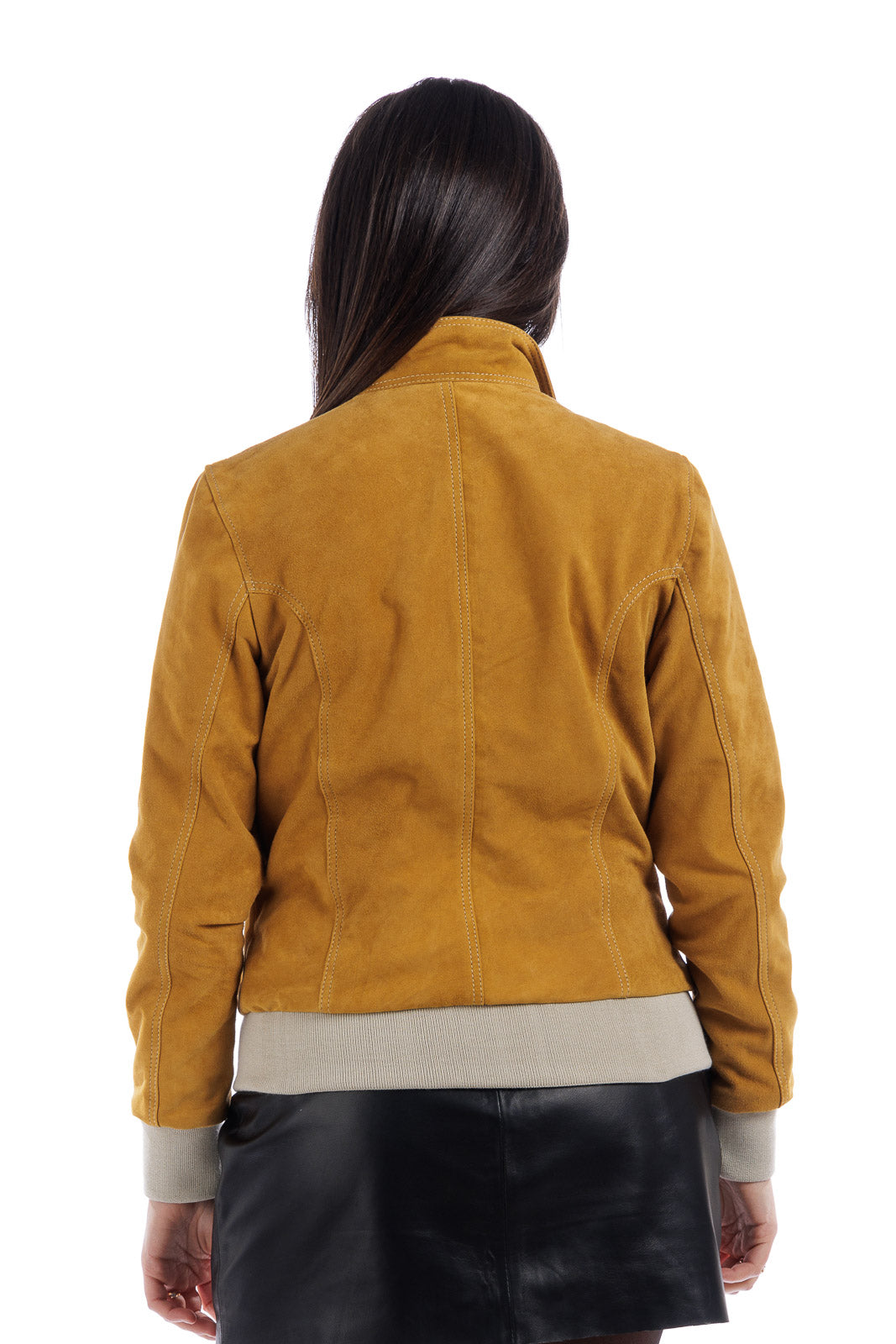 Bomber in camoscio donna whisky