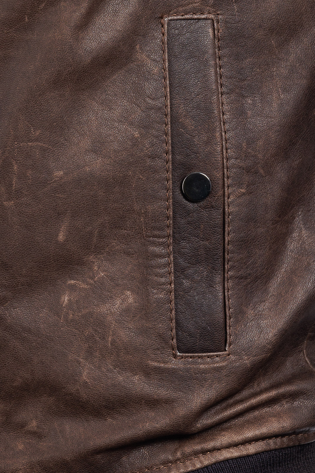 Bomber in pelle con zip monza testa di moro scrivente