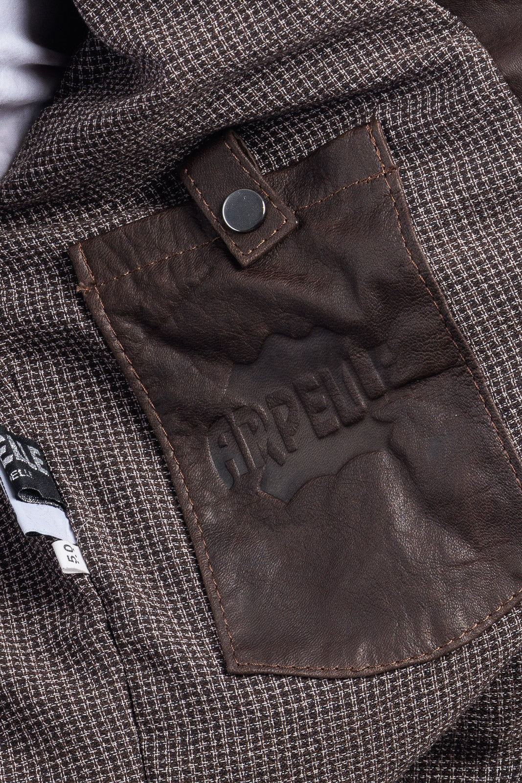 Bomber in pelle con zip monza testa di moro scrivente