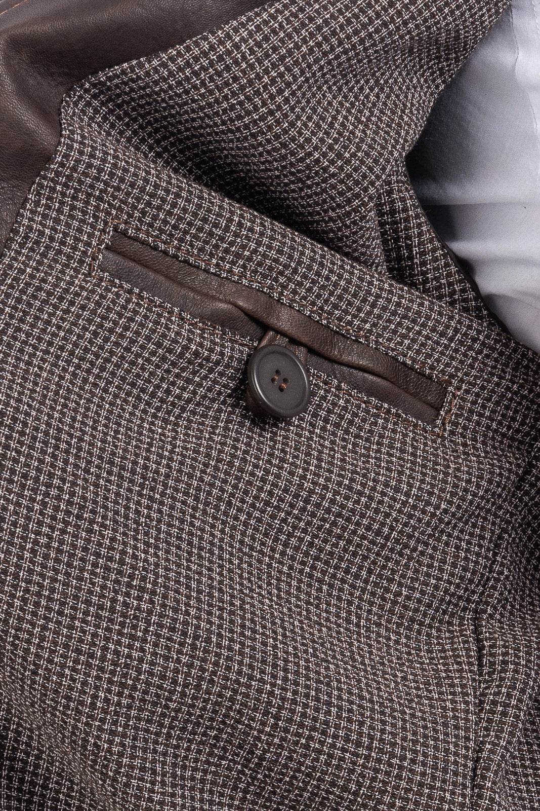 Bomber in pelle con zip monza testa di moro scrivente