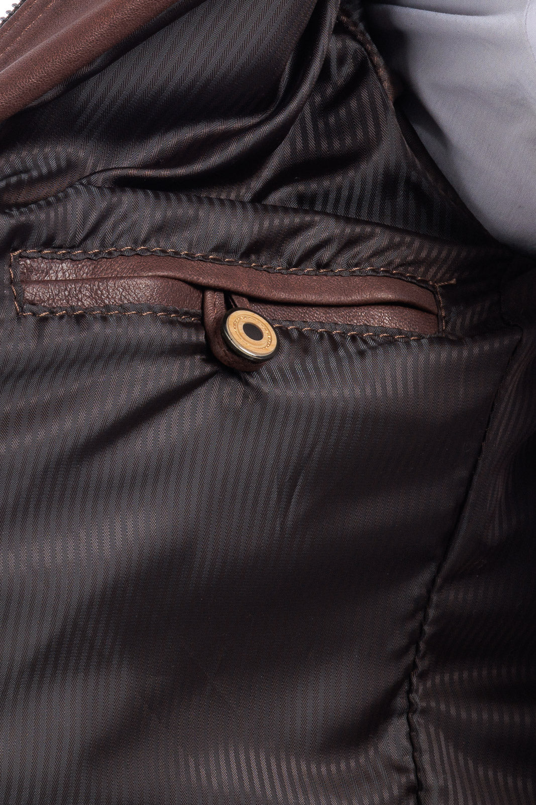 Bomber in pelle con zip POLO marrone