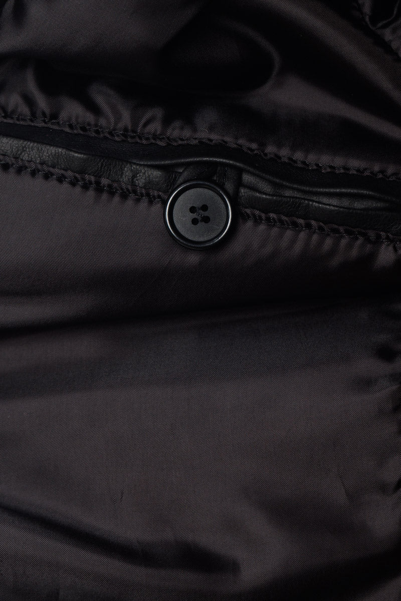 Bomber in pelle con zip POLO nero