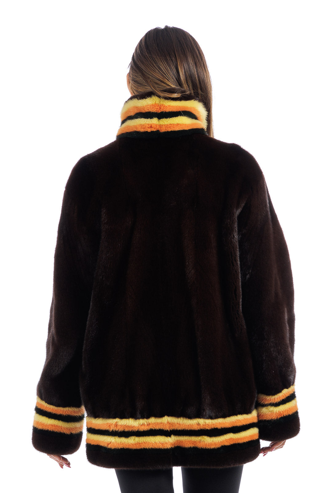 Bomber lungo di visone scanbrown