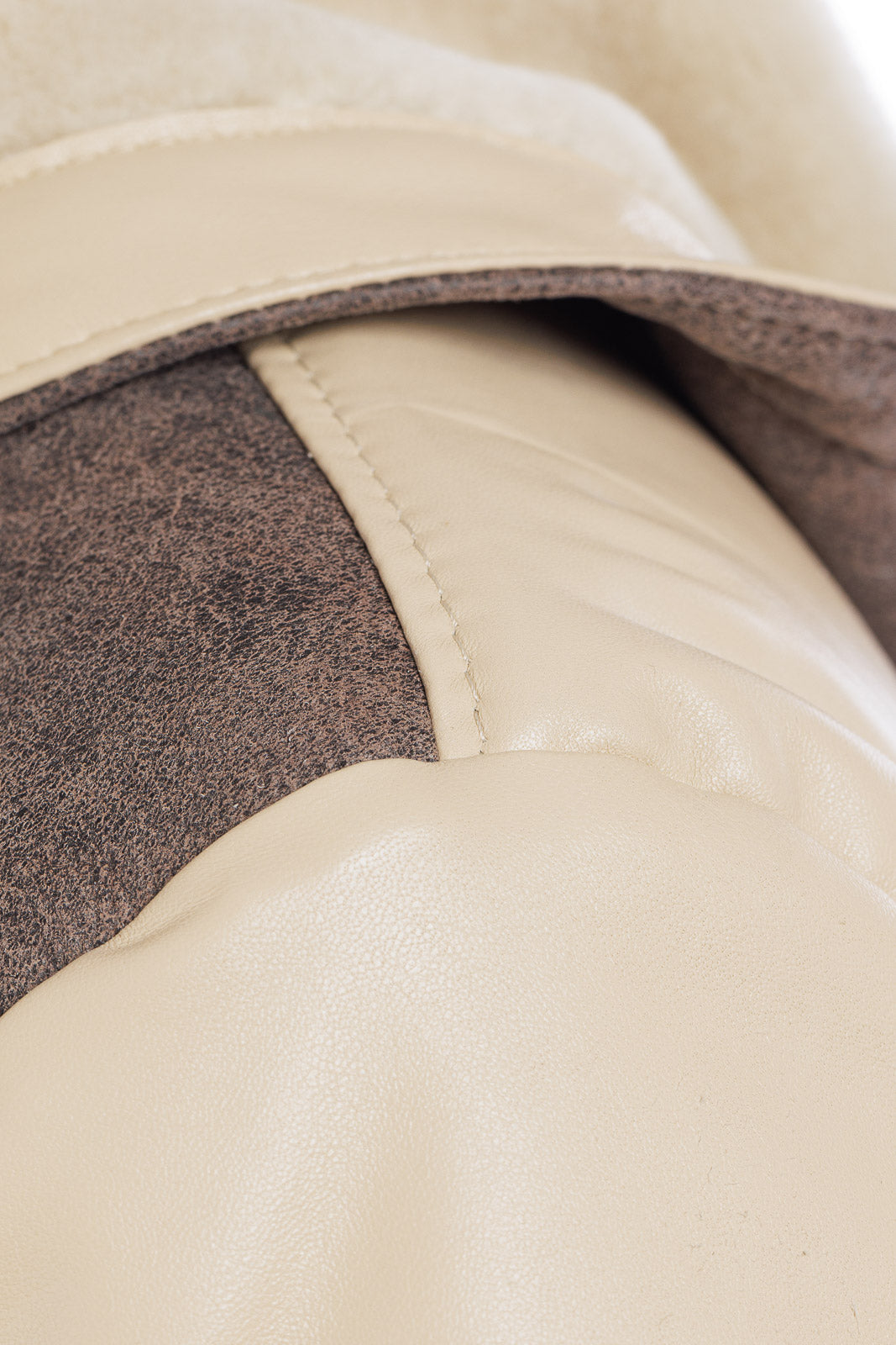 Bomber montone uomo Shearling marrone e panna con cappuccio