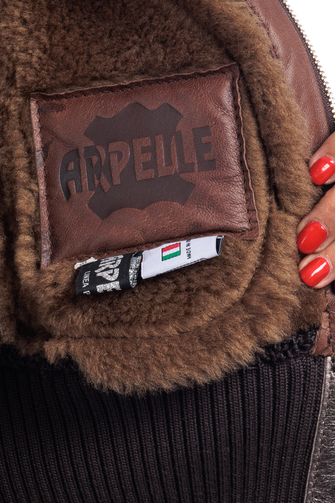 Bomber space con cappuccio in montone
