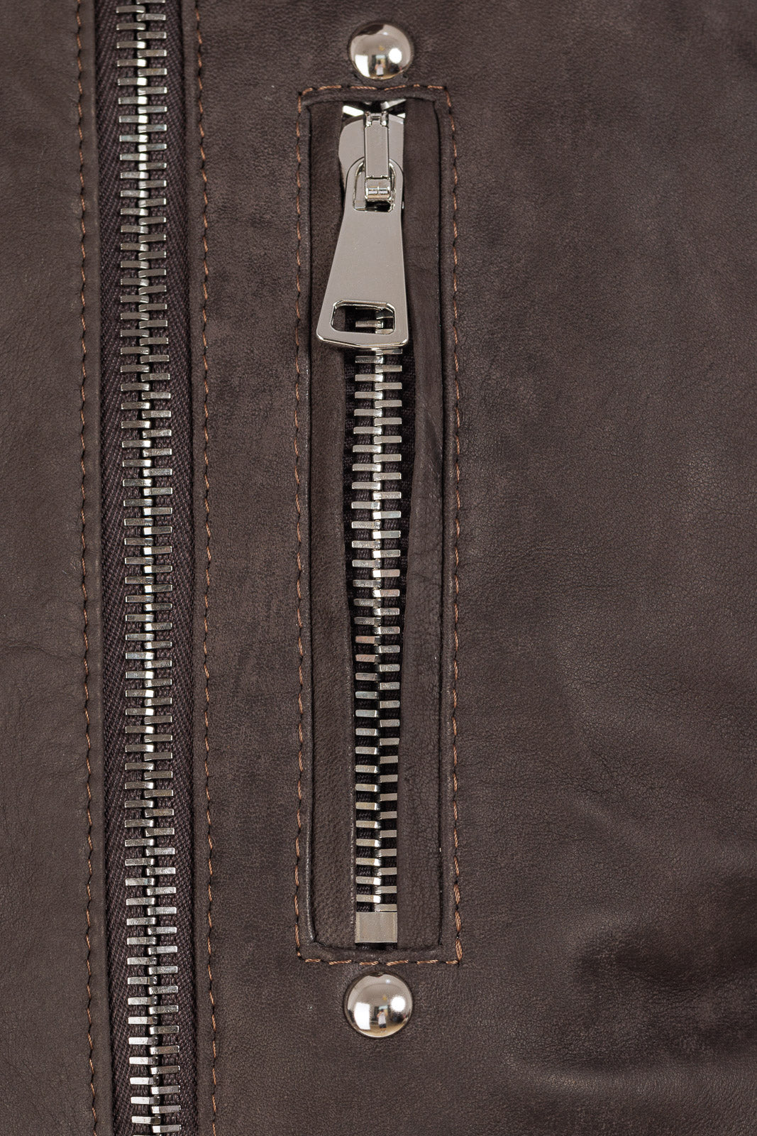 Bomber testa di moro in vera pelle con zip
