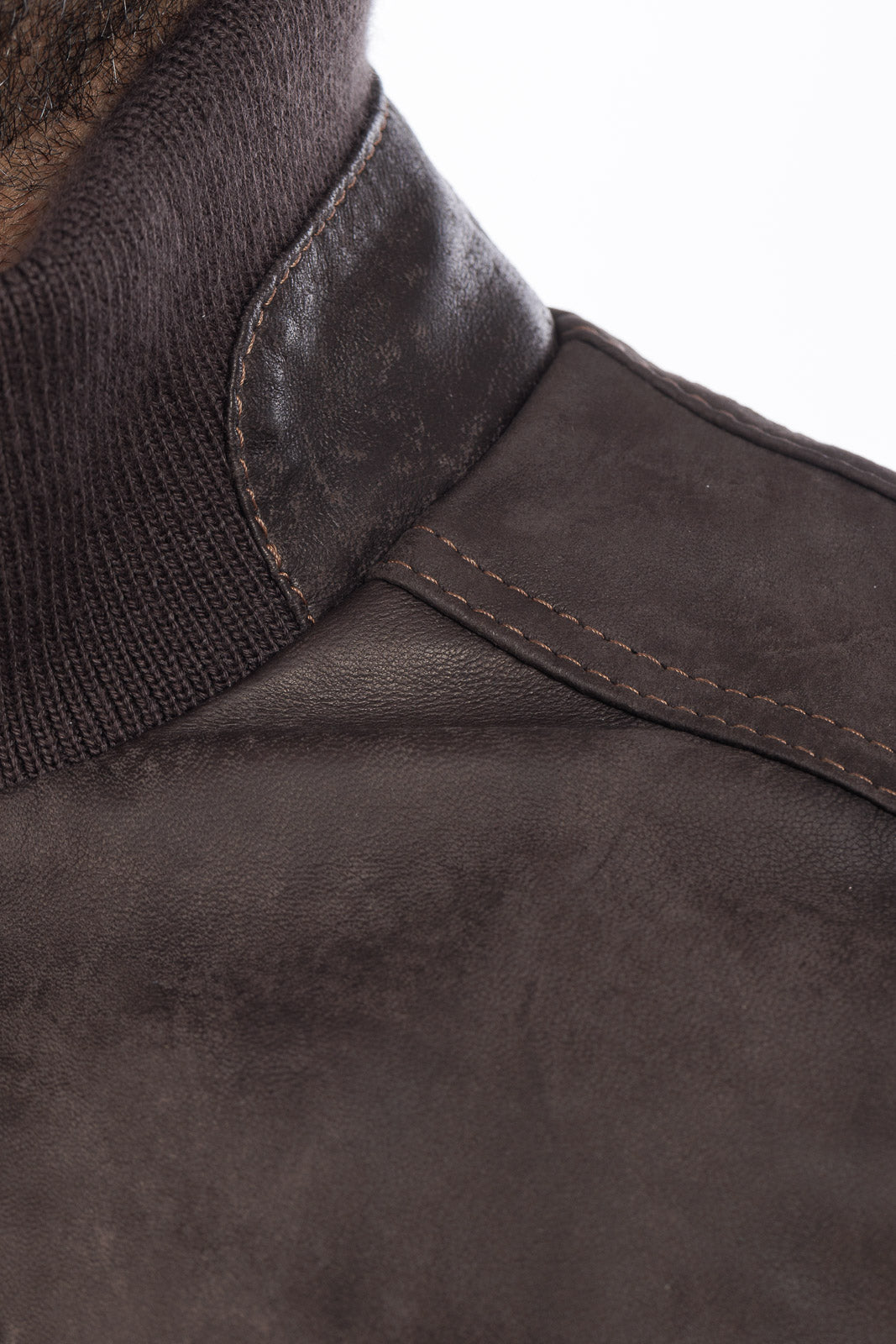 Bomber testa di moro in vera pelle con zip