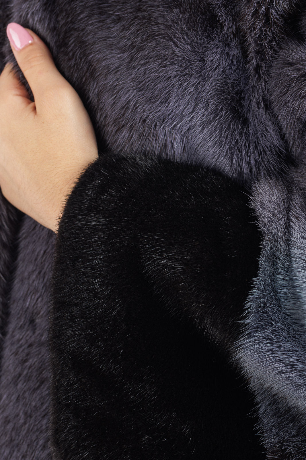 Cappotto di pelliccia di visone con dettagli in blackglama