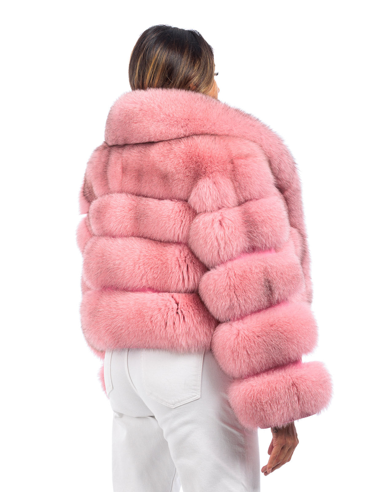 Giacca di pelliccia di volpe pink