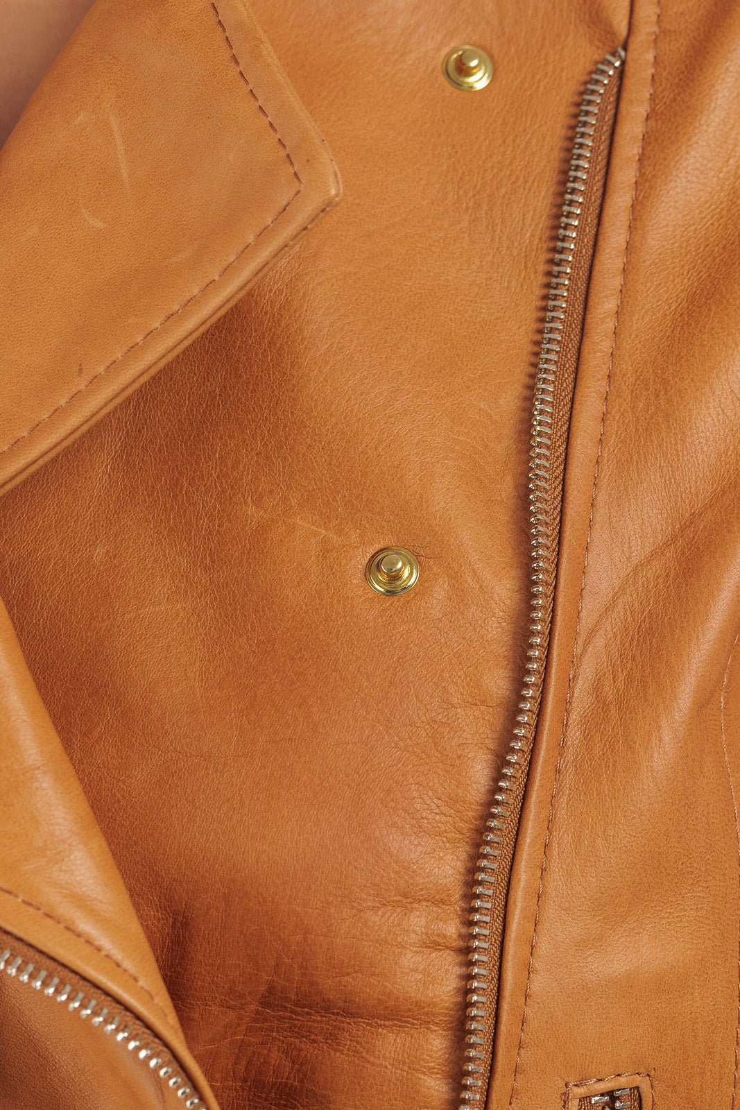 Giacca in pelle donna con zip CHANEL cuoio