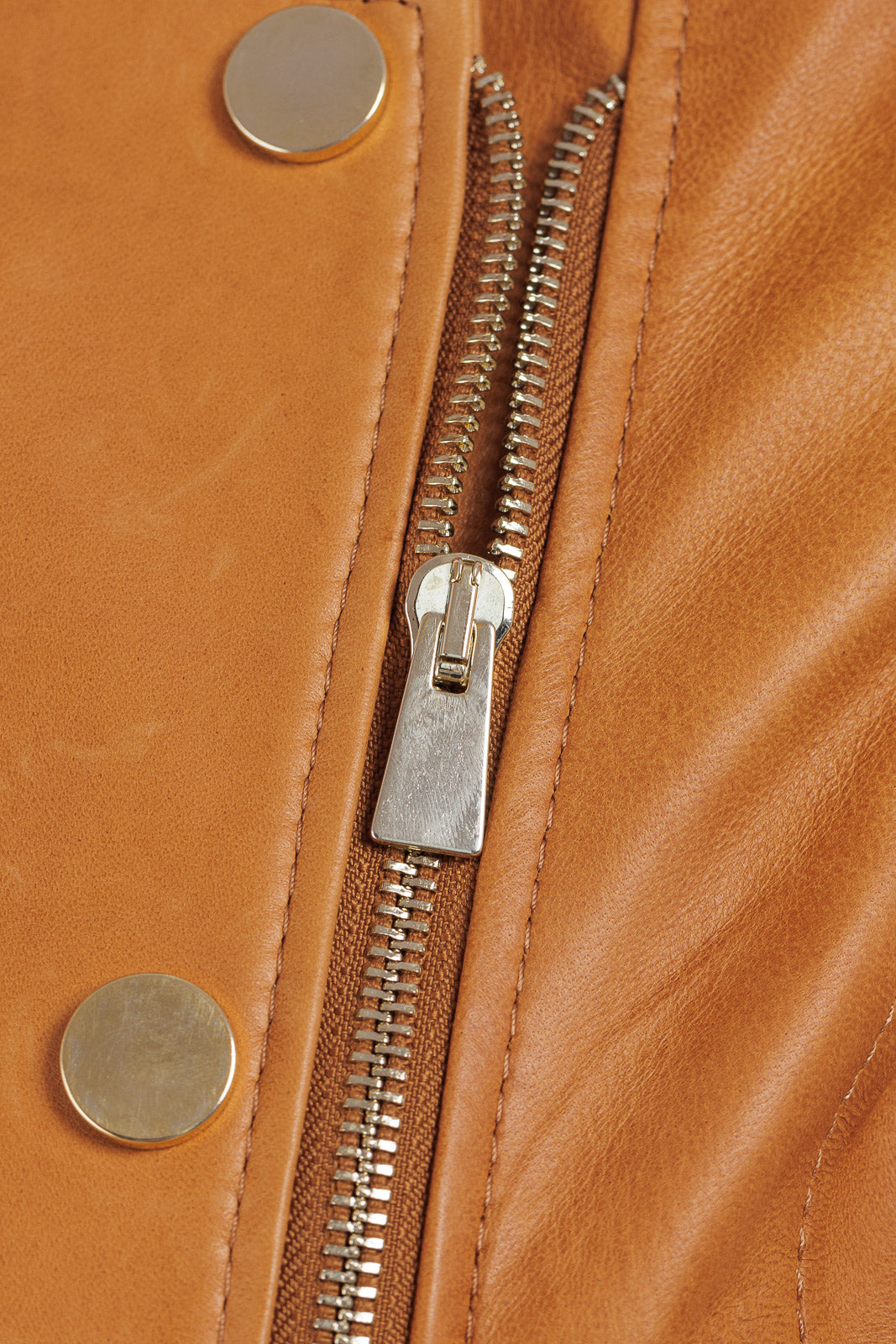 Giacca in pelle donna con zip CHANEL cuoio