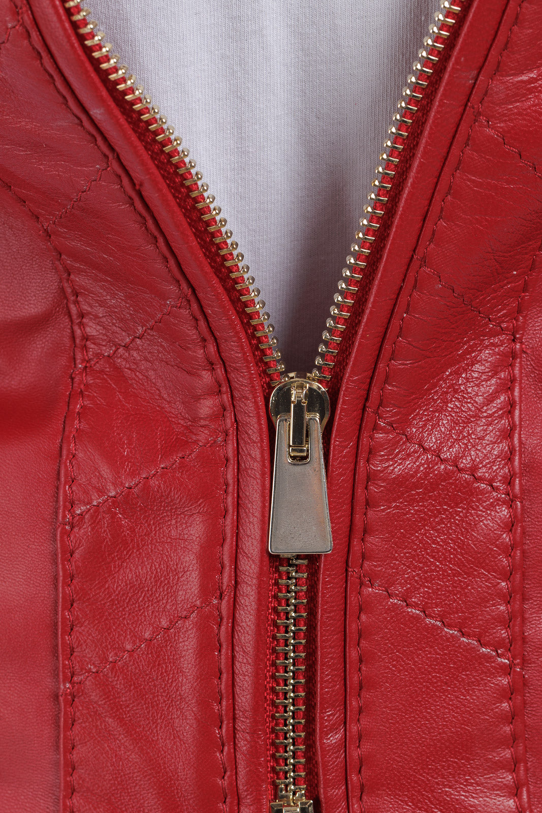 Giacca in pelle donna con zip CRISTINA rosso