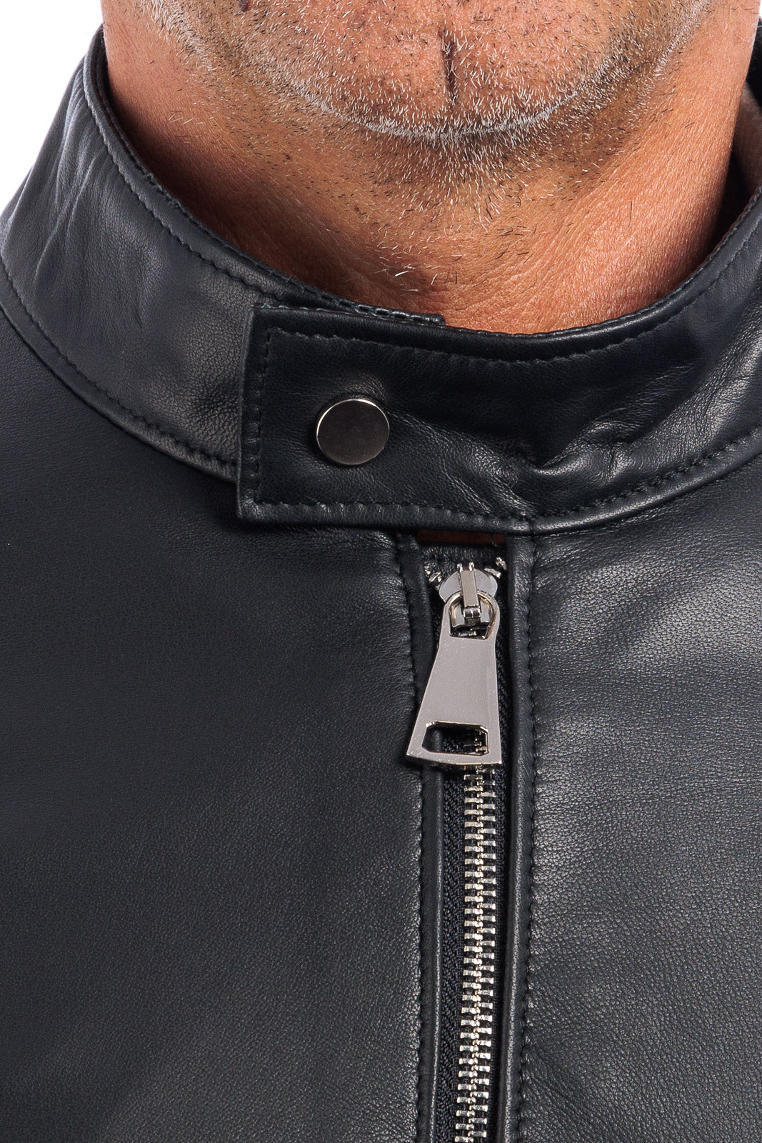 Giacca in vera pelle uomo con zip Reese