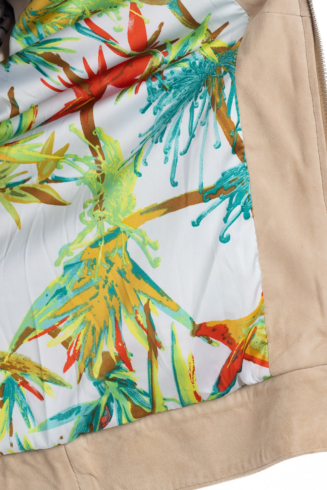 Giacca in camoscio di renna uomo con zip Reese sabbia