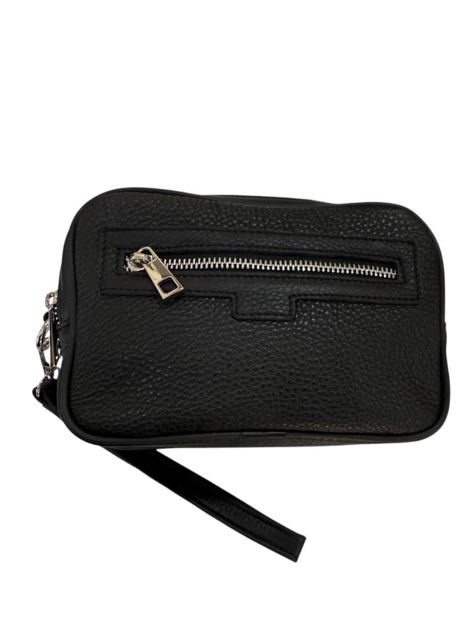 Pochette nera in vera pelle maxi