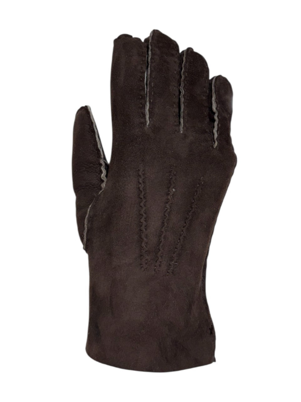 Guanto in vero montone da uomo 3 stripes marrone