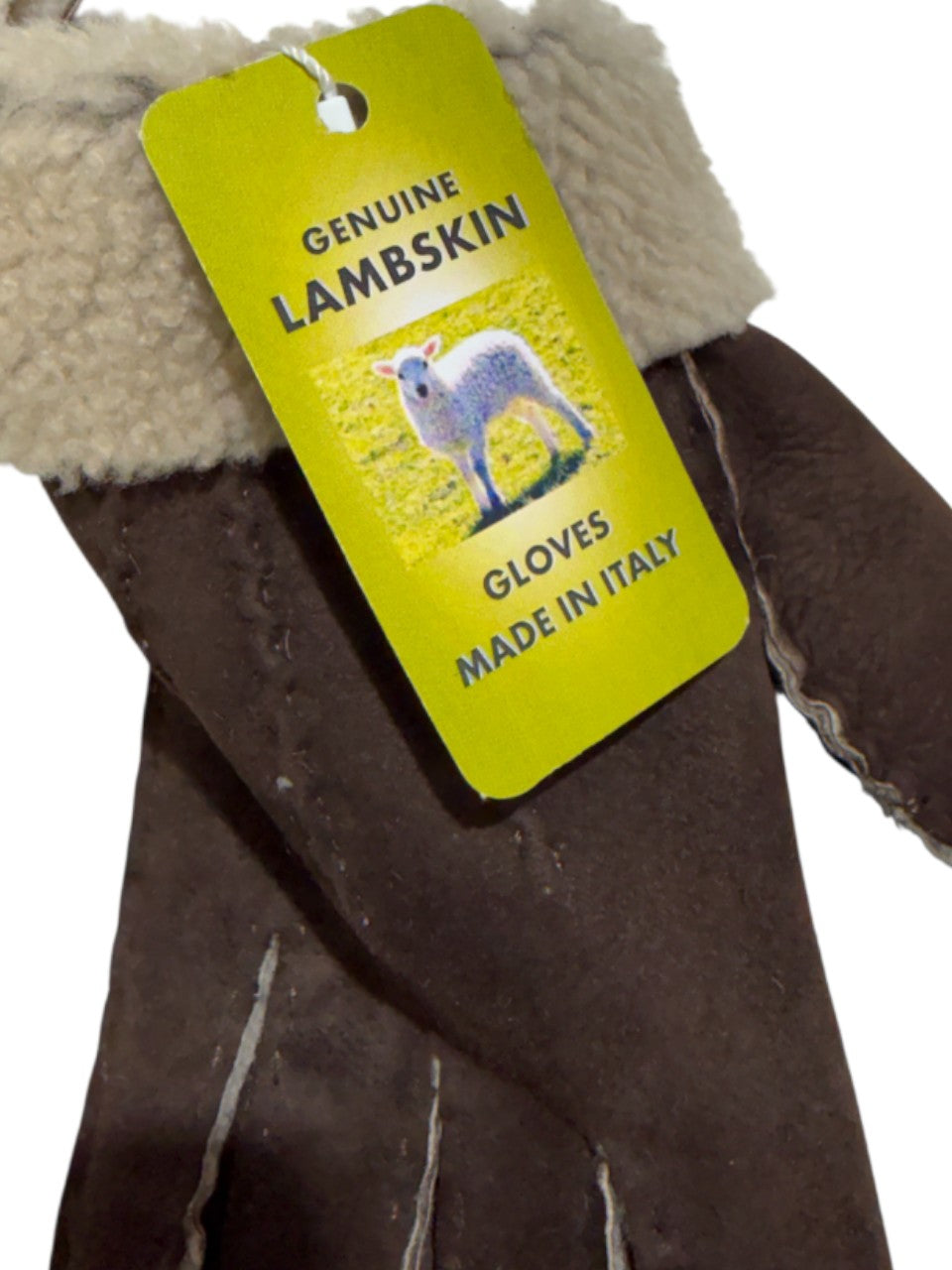 Guanto in vero montone da uomo 3 stripes marrone