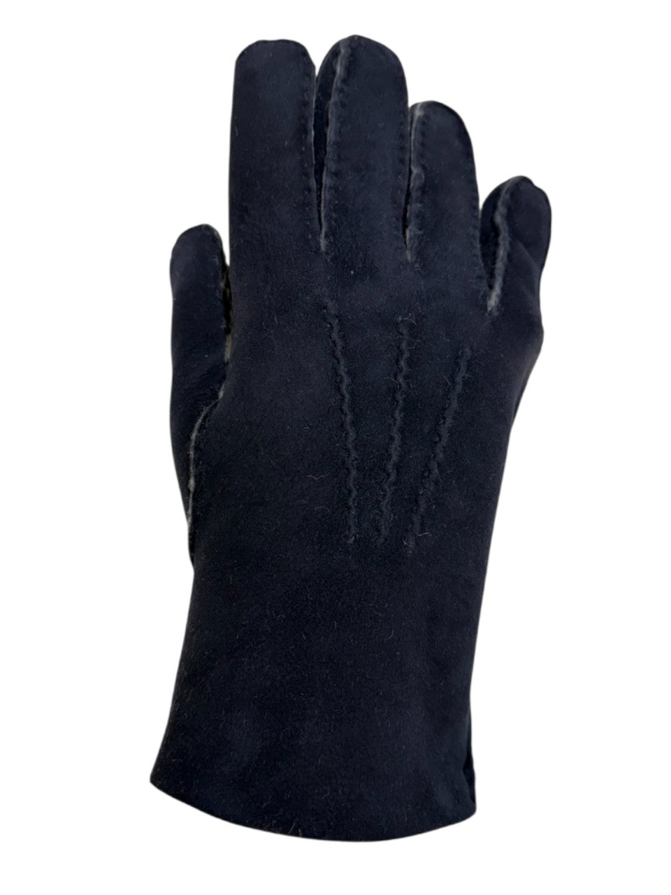 Guanto in vero montone da uomo 3 stripes blu