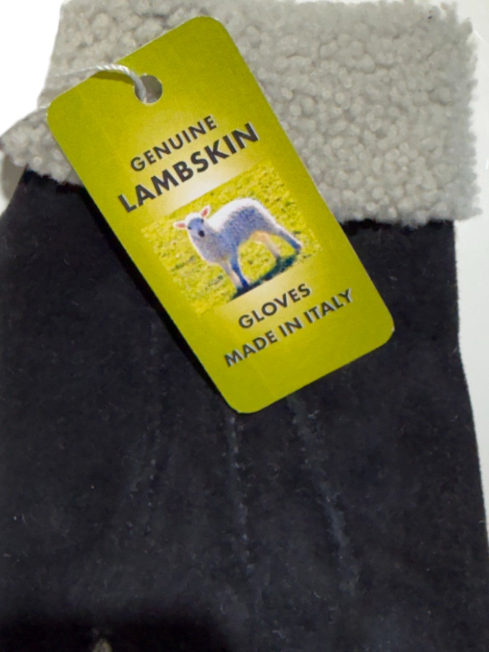 Guanto in vero montone da uomo 3 stripes blu