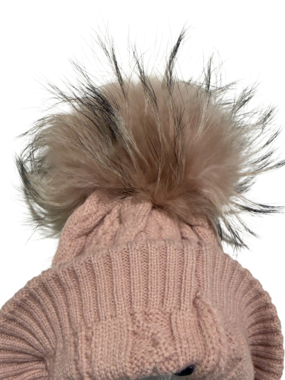 Berretto in lana int con pon pon in murmasky rosa