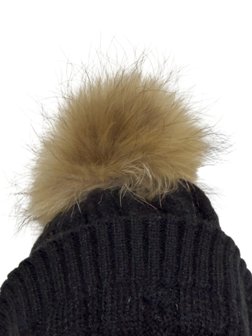 Berretto in lana int con pon pon in murmasky nero