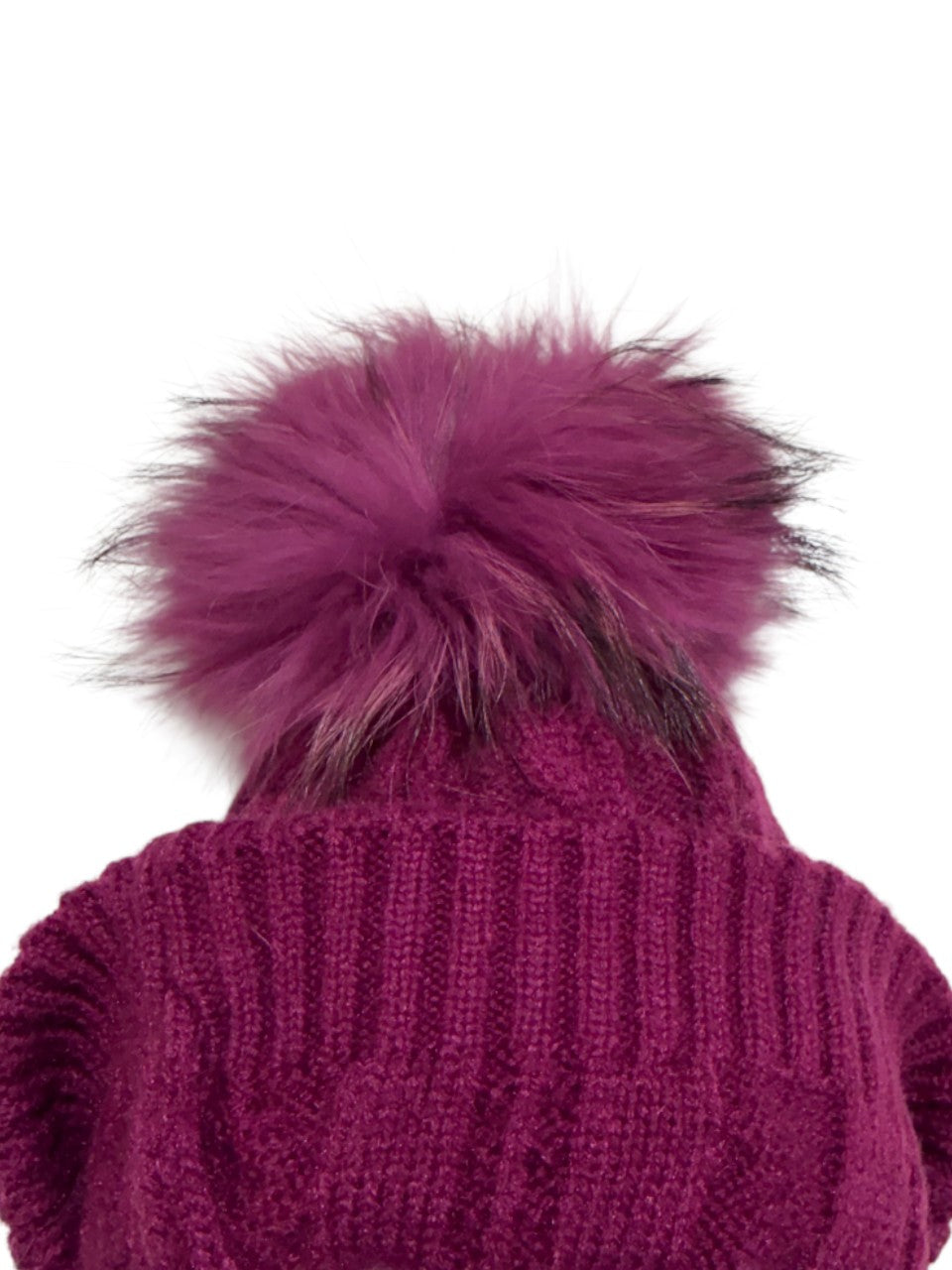 Berretto in lana int con pon pon in murmasky viola