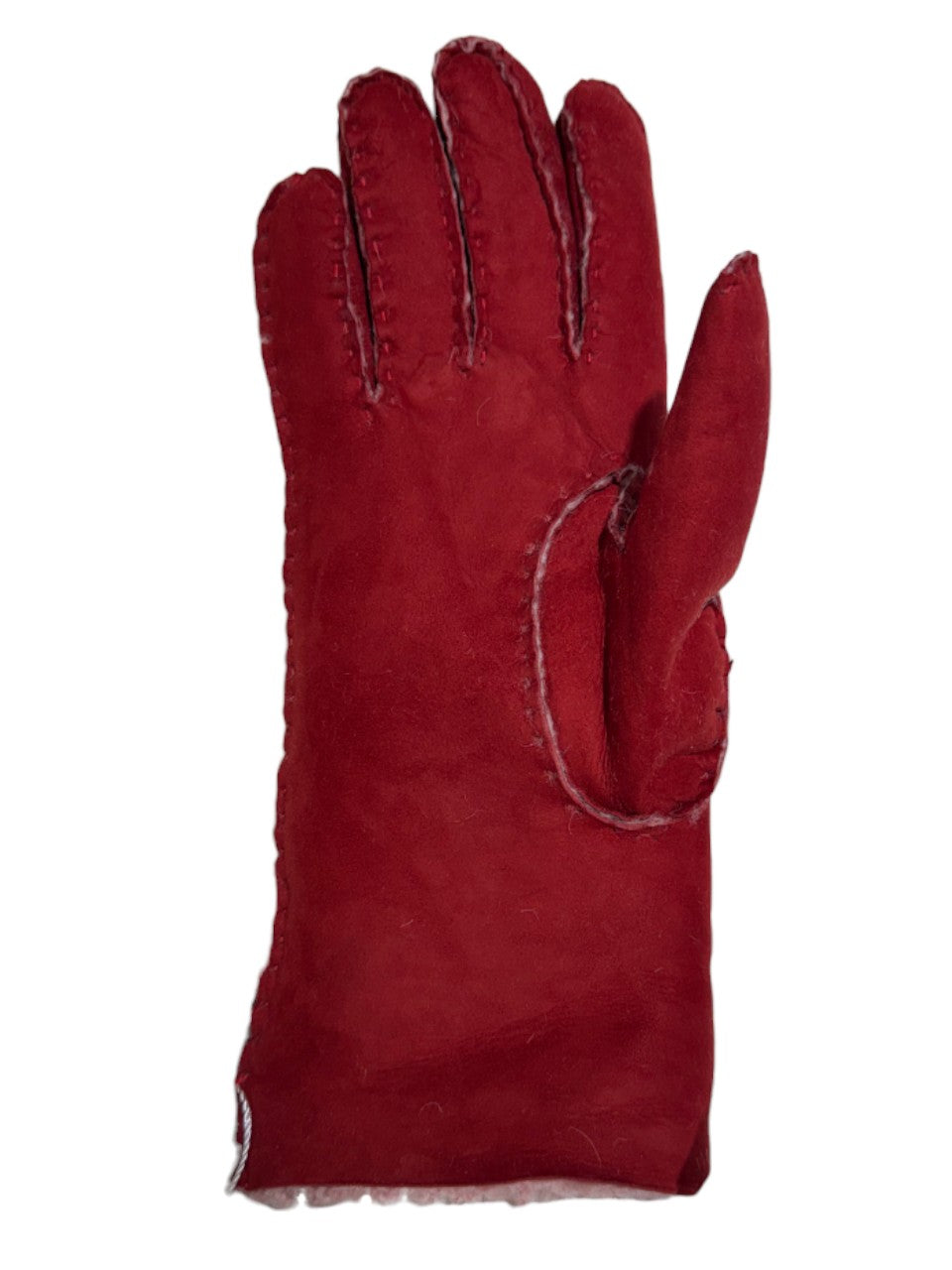 Guanto in vero montone da donna rosso