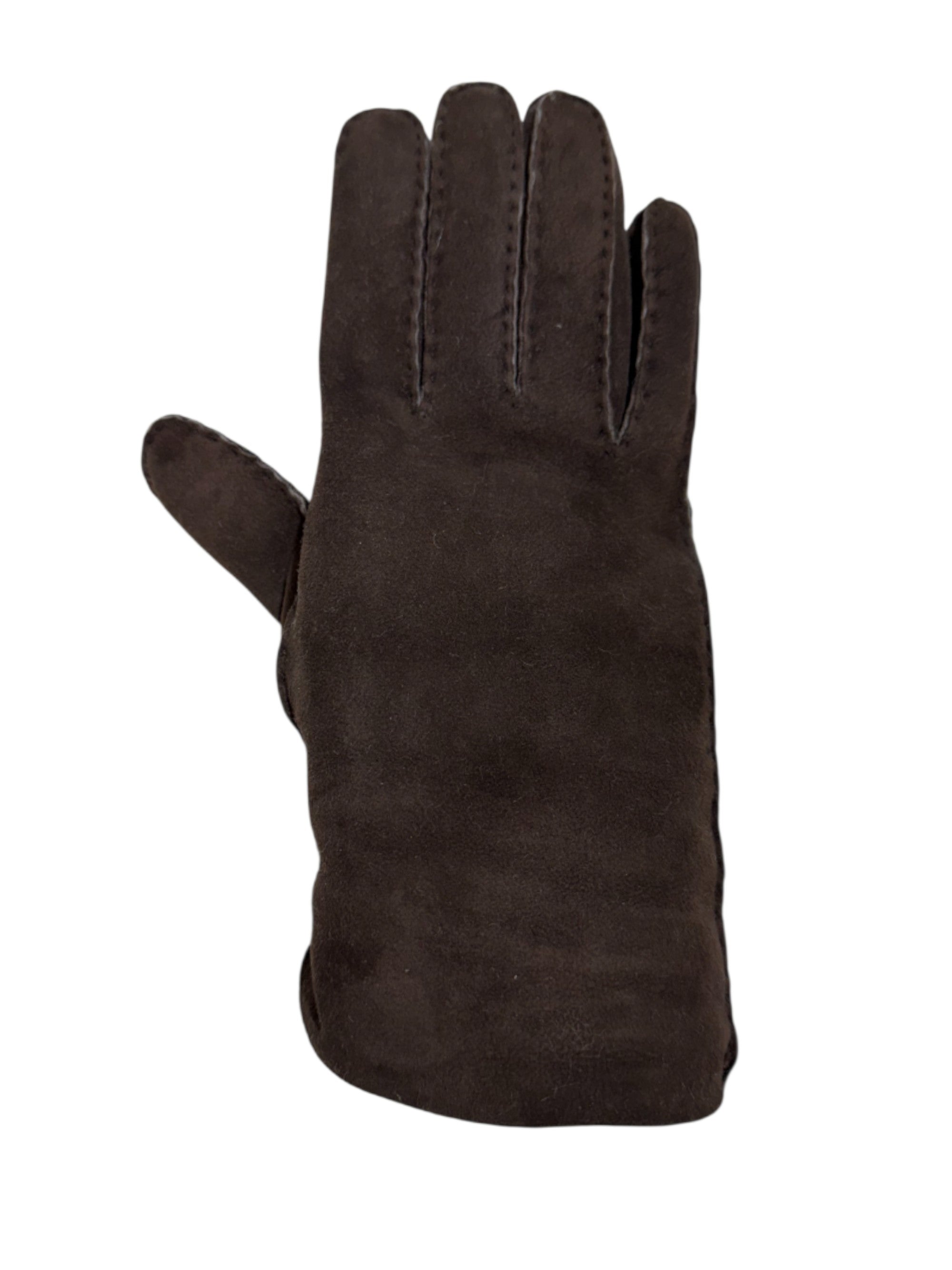 Guanto in vero montone da donna marrone