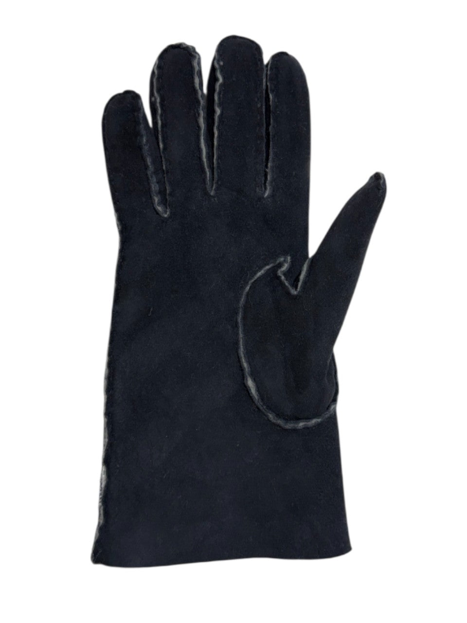 Guanto in vero montone da donna blu