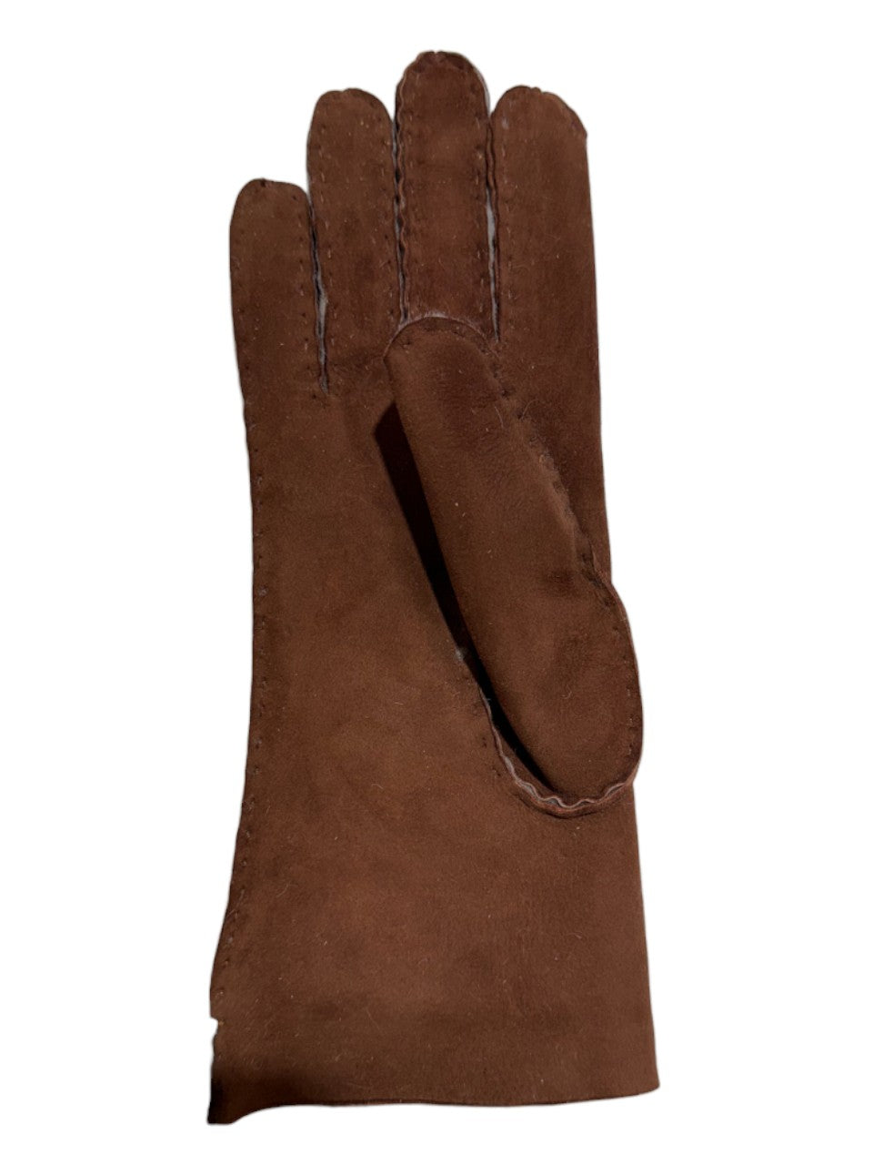 Guanto in vero montone da donna cognac