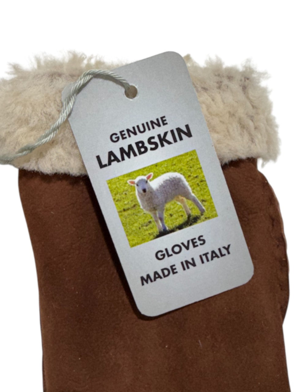 Guanto in vero montone da donna cognac