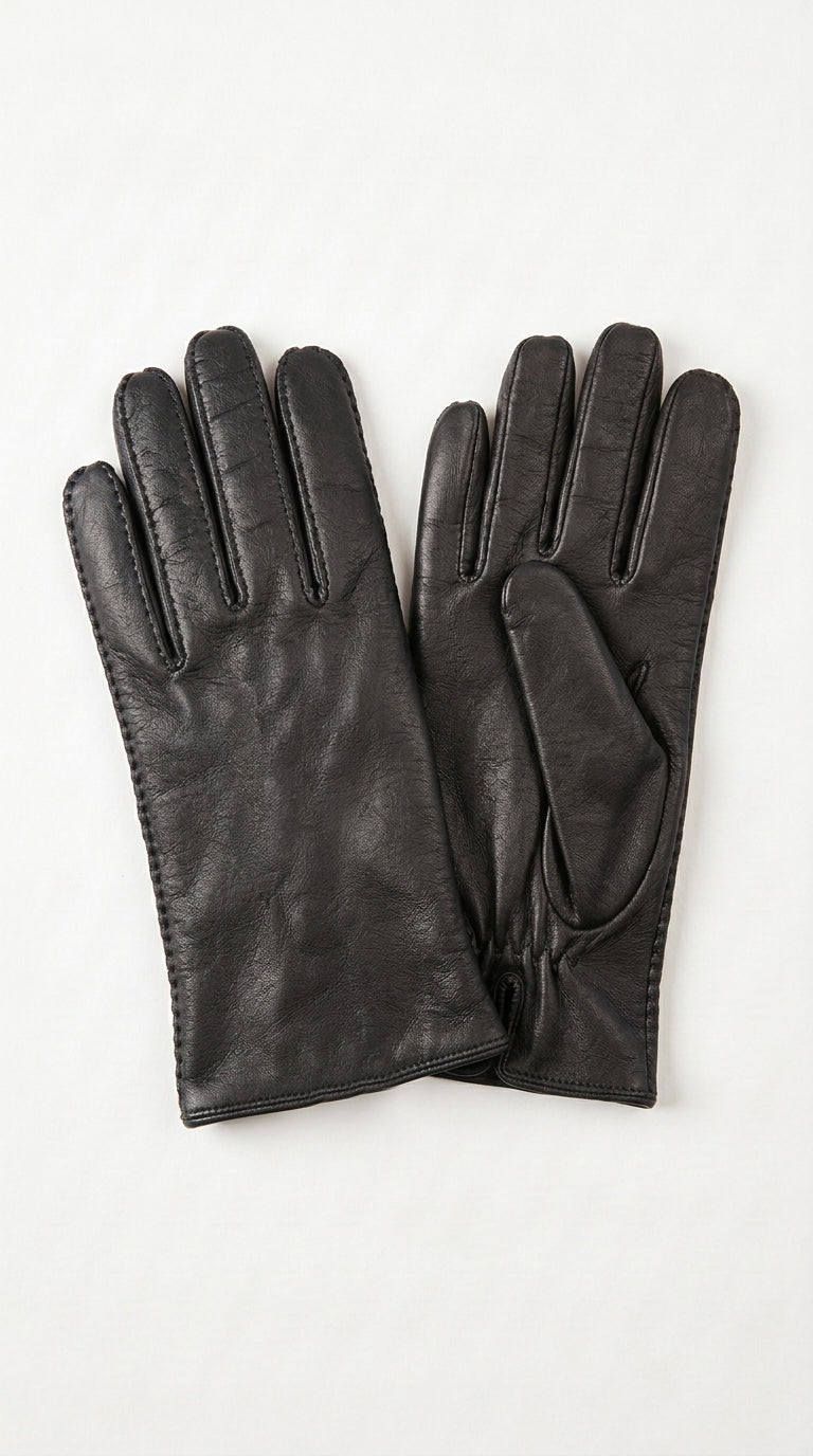Guanto in vera pelle da donna nero TOUCH foderato in cashmire