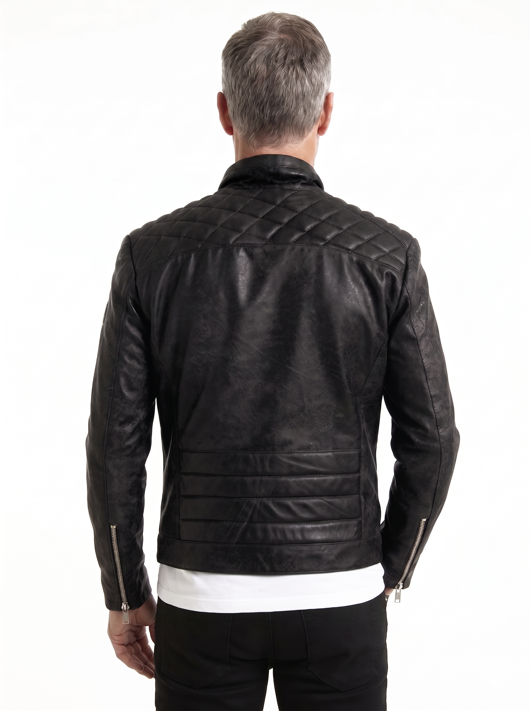 Giacca in vera pelle uomo nero STORM