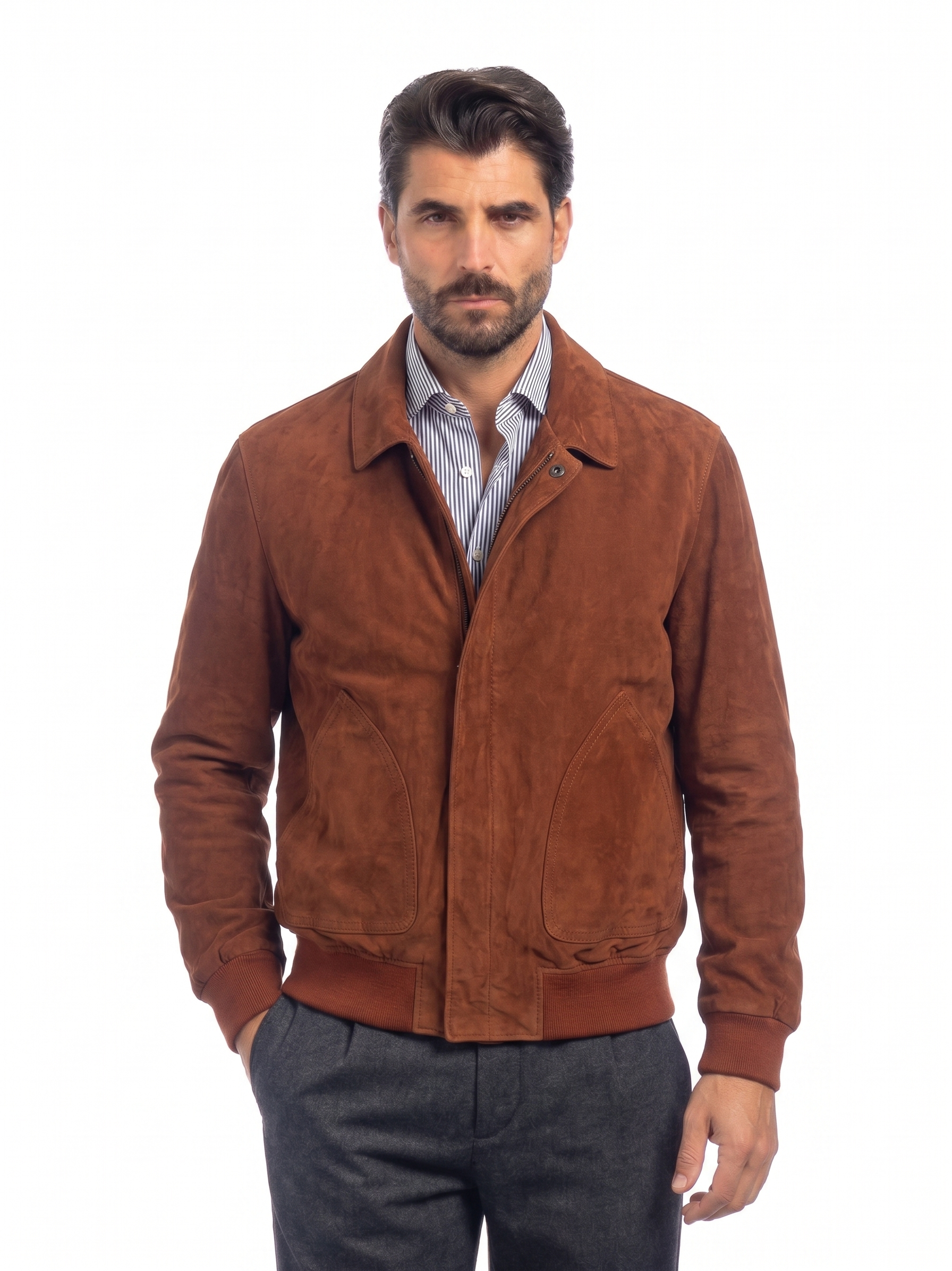 Giacca TIPS in camoscio uomo coccio