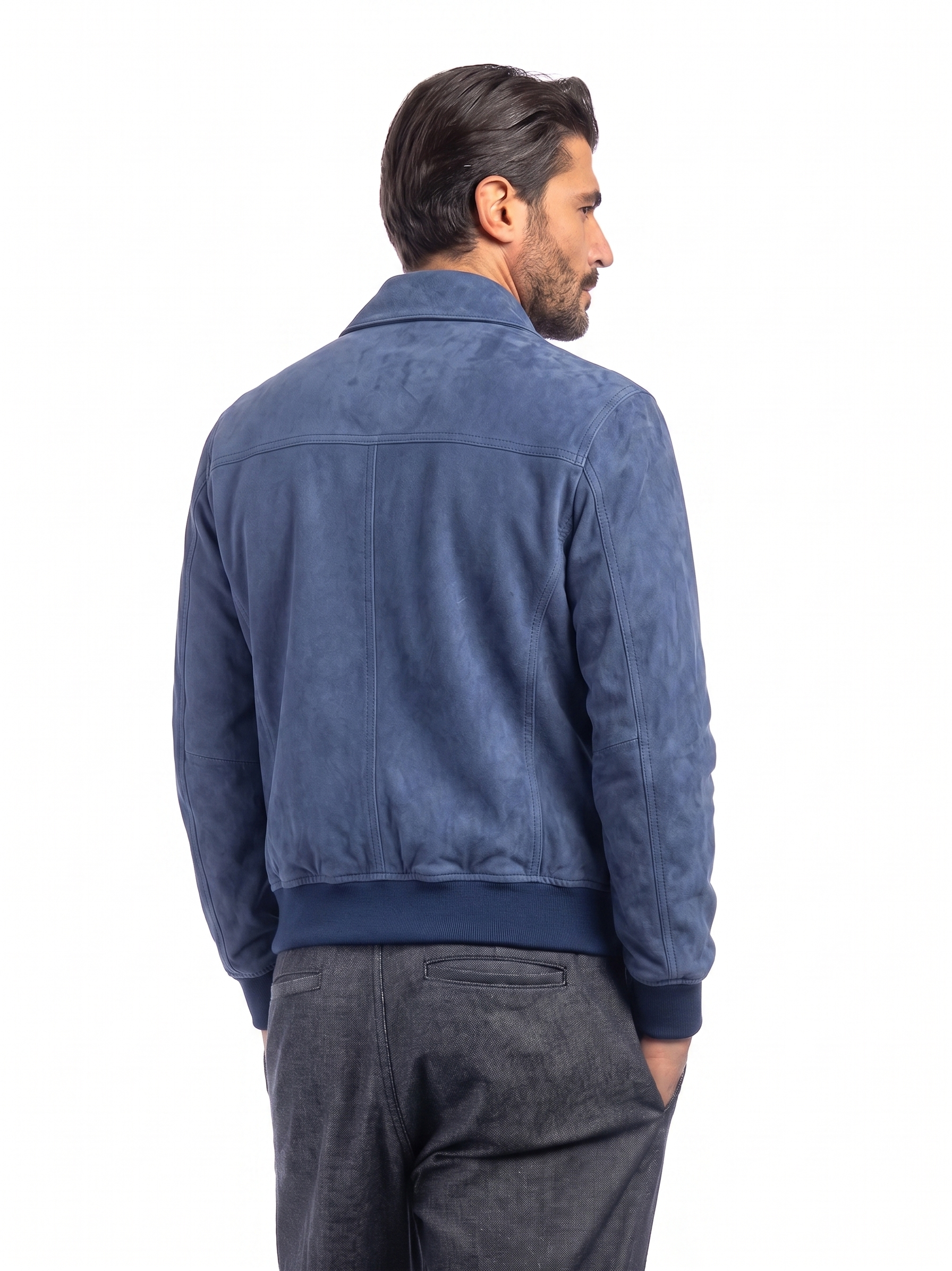 Giacca TIPS in camoscio uomo blu