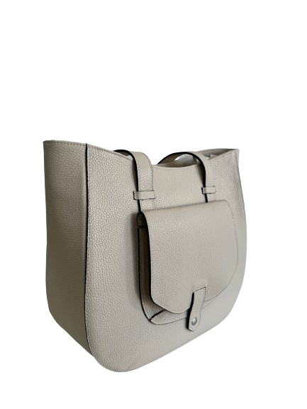 Borsa in vera pelle panna 2