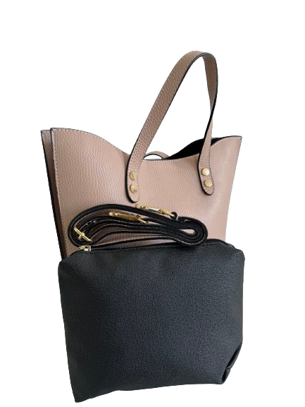 Borsa in vera pelle rosa antico 4