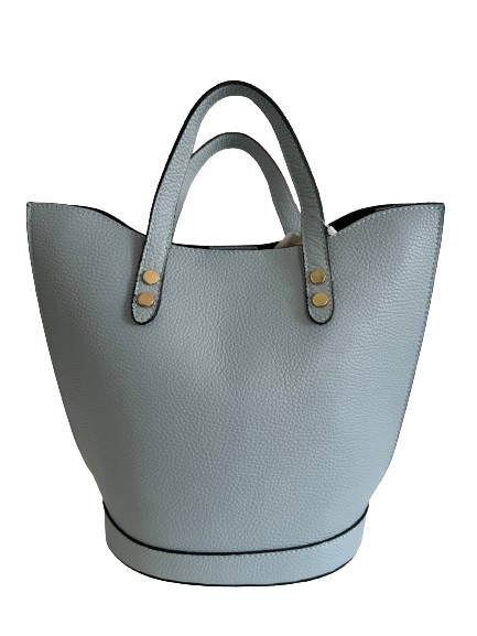 Borsa in vera pelle azzurra 5