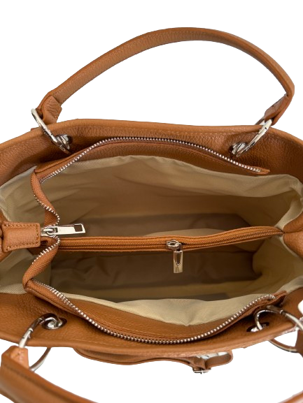 Borsa in vimini panna e marrone 6