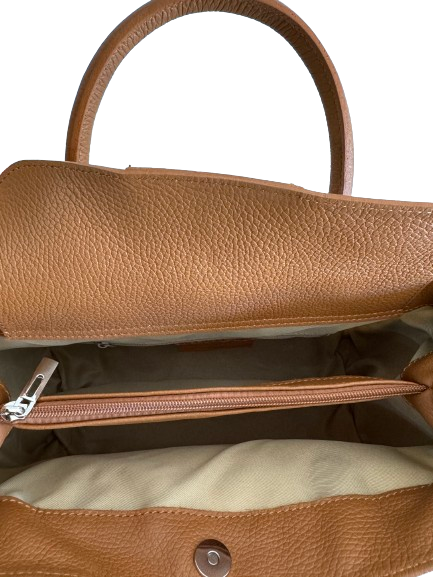 Borsa in vimini panna e marrone 7