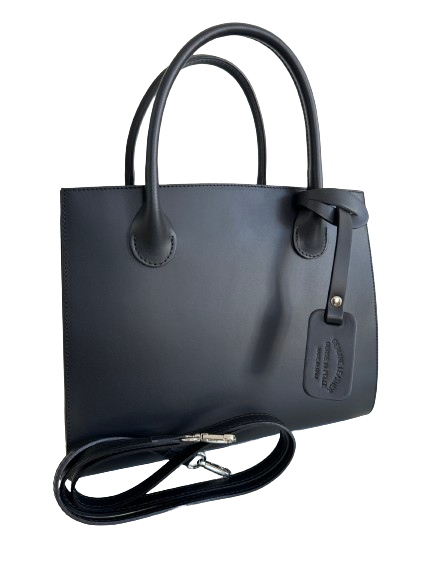 Borsa in vera pelle nero 13