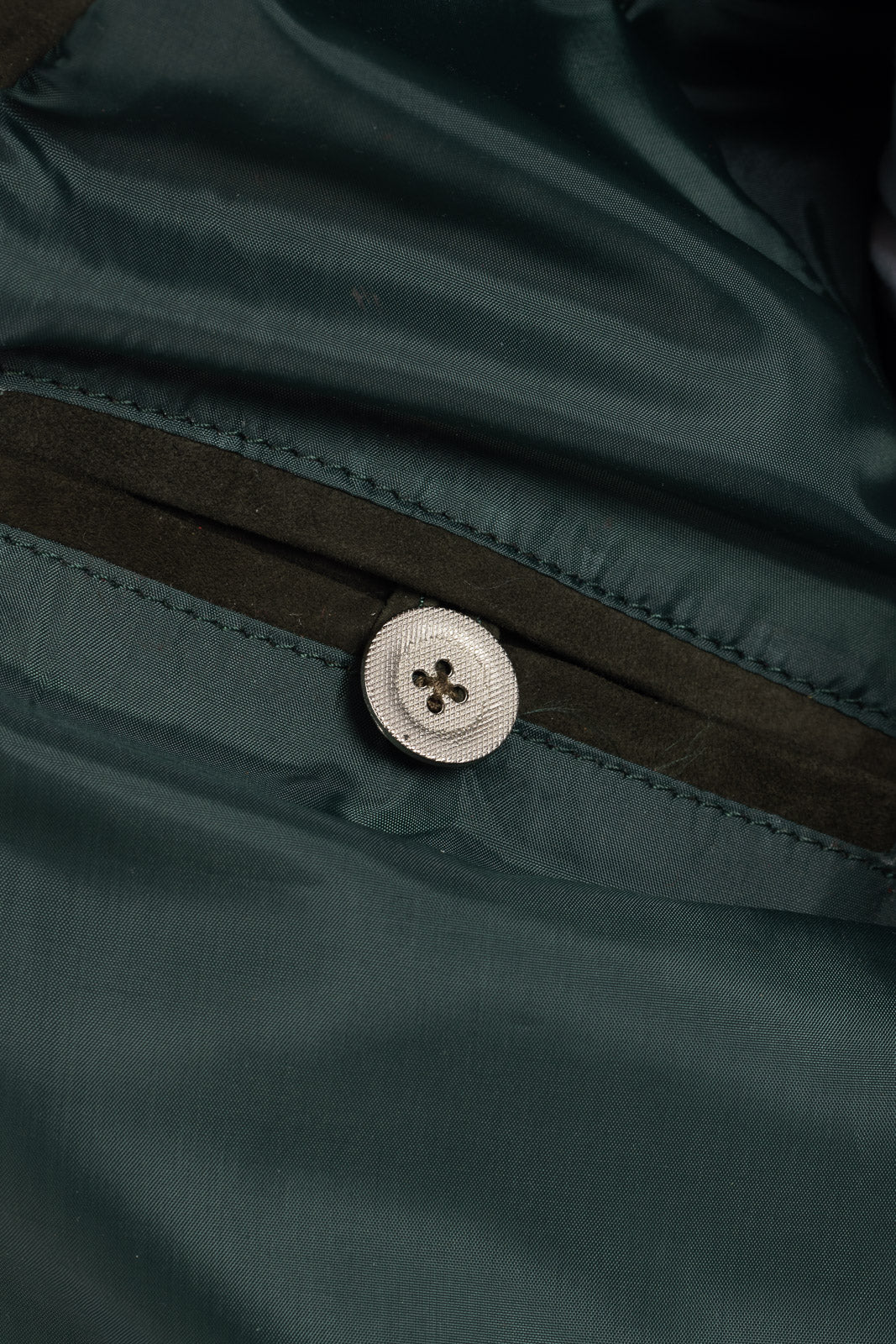 Bomber verde in camoscio di renna uomo con zip NUV