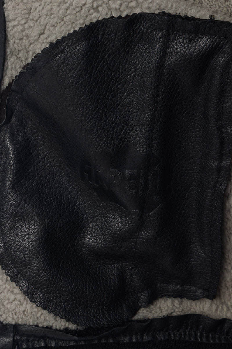 Bomber montone uomo Shearling con zip pelo grigio