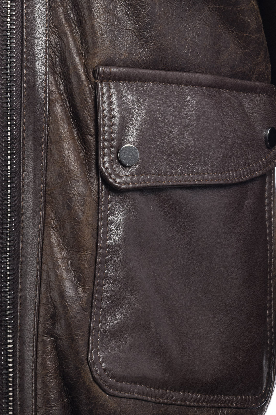 Bomber montone pelo bianco uomo con zip aviatore B4