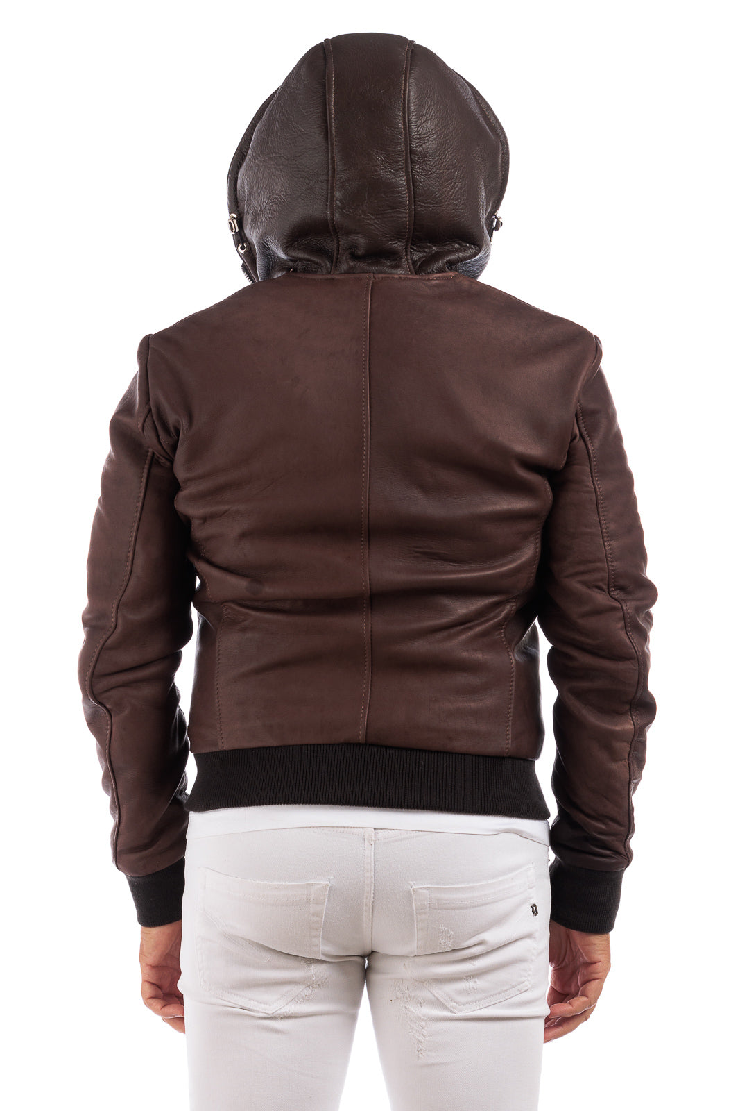 Bomber montone testa di moro pelo bianco uomo con zip