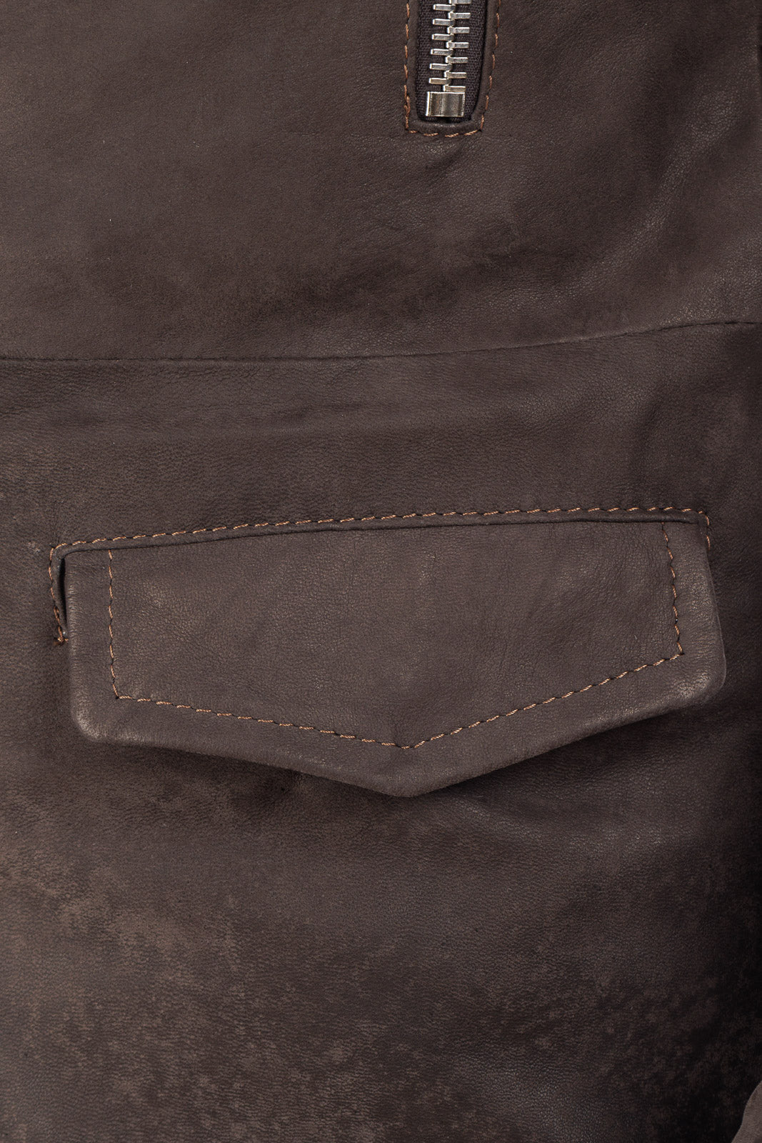 Cappottino chiodo in vera pelle uomo con zip testa di moro