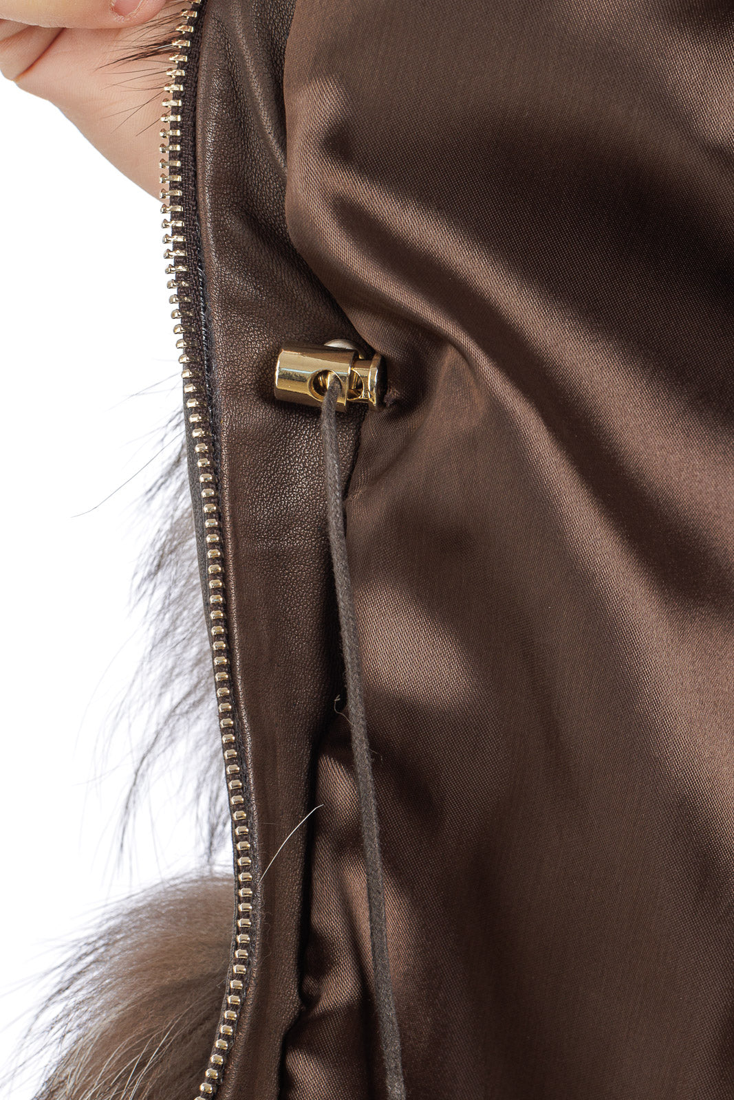 Cappottino in pelliccia di volpe argentata con manica a tre quarti