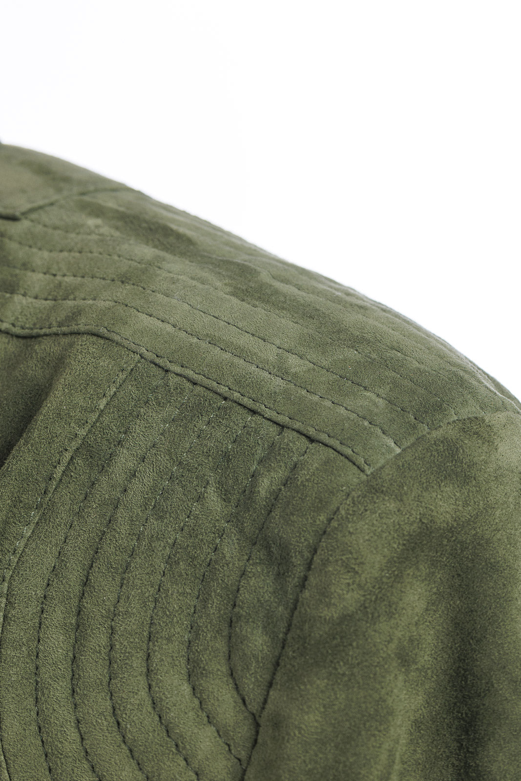 Giacca in camoscio di renna uomo con zip PP verde