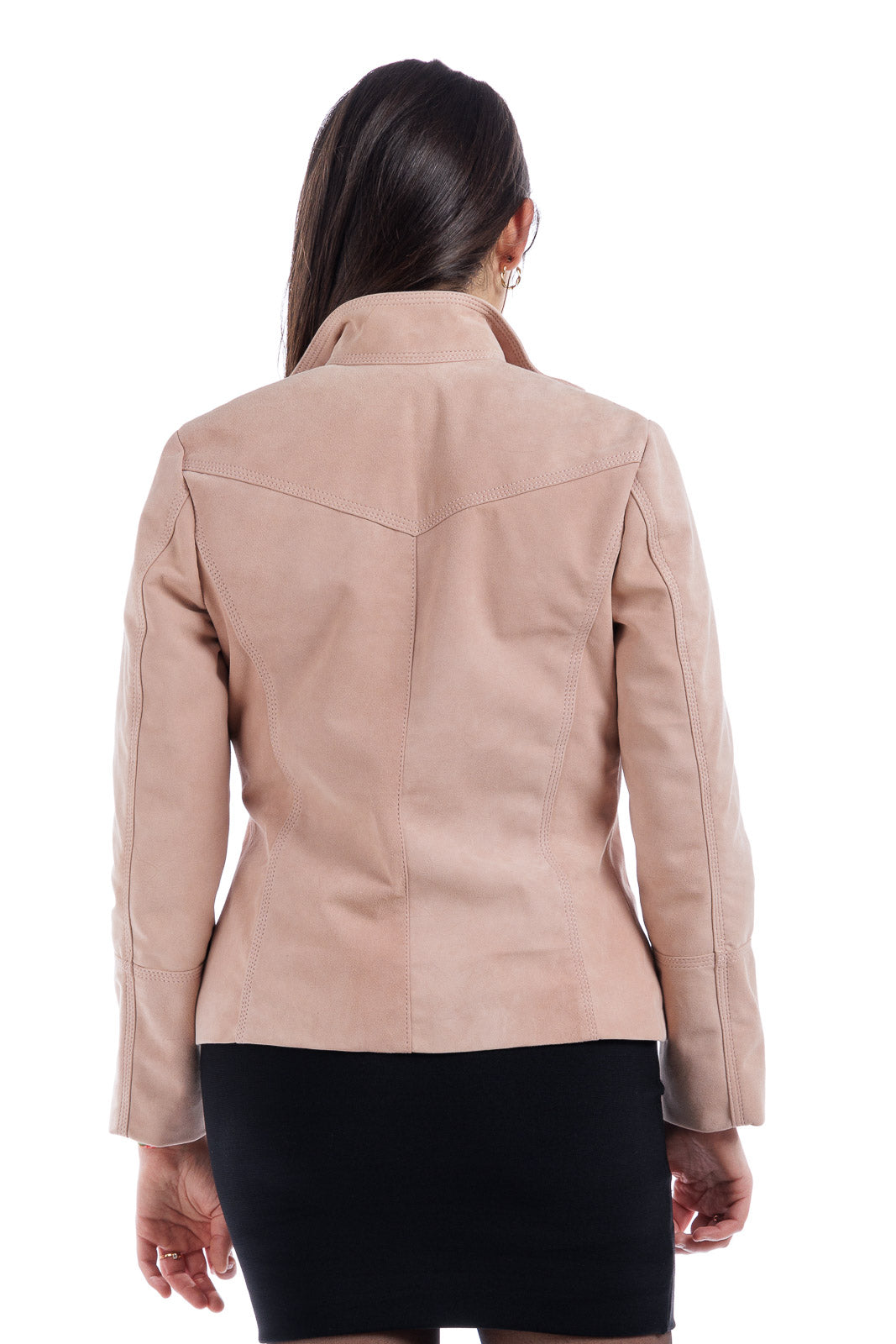 Giacca in camoscio donna con zip FAY rosa
